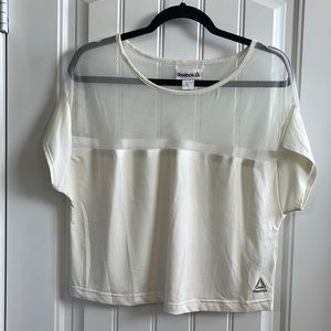 Reebok Off-White Mesh Crop Top